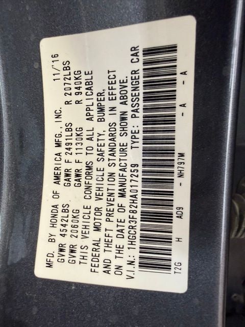 2017 Honda Accord EX-L V6